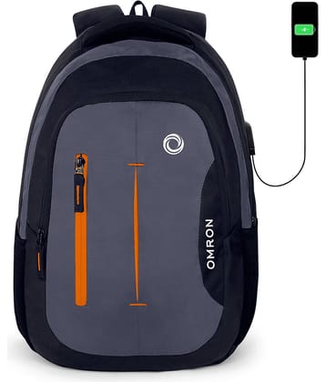 OMRON BAGS Black Polyester Backpack ( 30 Ltrs )