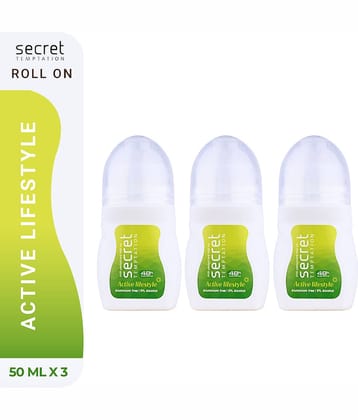 secret temptation Active Lifestyle Roll-on Pack of 3 Deodorant Roll-on - For Women (150 ml, Pack of 3)