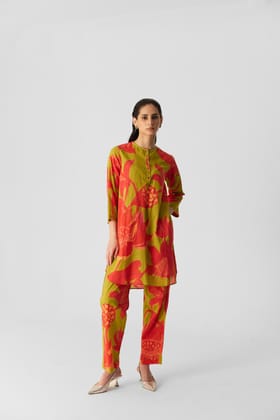 Lian Lime Cotton Kurta Set-XS