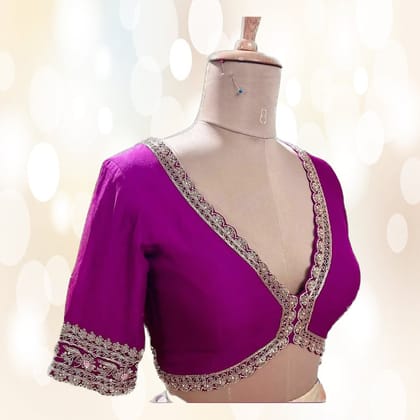 Deep Purple Maggam Work Designer Blouse | Intricate Hand Embroidery | Ethnic Party Wear