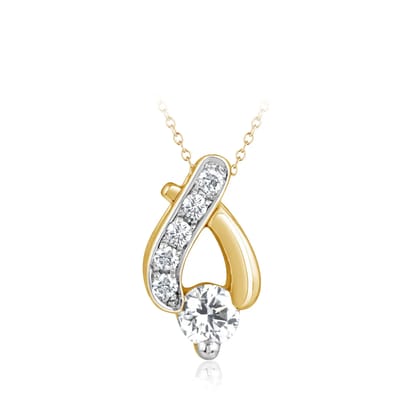 Senco Gold 14K Yellow Gold Knotty Diamond Pendant (Gold Weight - 1 g / 0.15 carat / HI-SI-I)