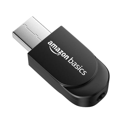 Amazon Basics 2 in 1 Bluetooth 5.0 Transmitter Receiver | 3.5mm Stereo Audio Adapter with Mic | Portable Design | Driverless Plug and Play | Easy Slide Switch Mode | 10m Range Black- 2 in 1 Amazon Basics 2 in 1 Bluetooth 5.0 Transmitter Receiver | 3.5mm Stereo Audio Adapter with Mic | Portable Design | Driverless Plug and Play | Easy Slide Switch Mode | 10m Range Black- 2 in 1