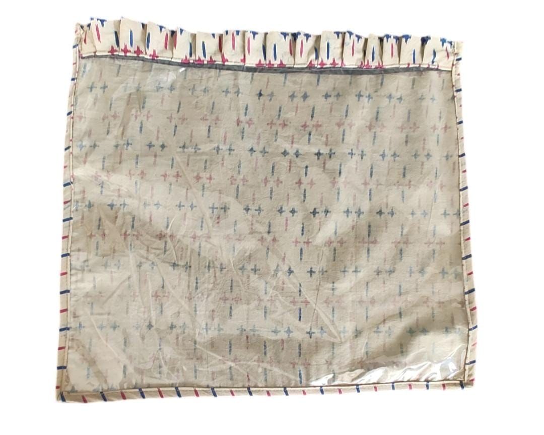 Small Cross Stitch Sewing Storage Bag with Clear Vinyl Front - 12" x 9"