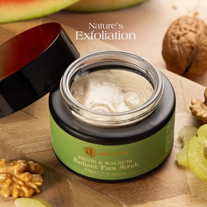 Ashpveda Radiant Face Scrub with Fruits and Walnuts for Bright and Smooth Skin 30g