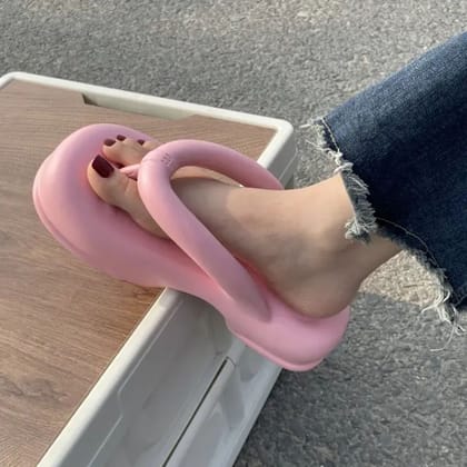 Pink Thick Sole Comfy Flip Flop-39-40