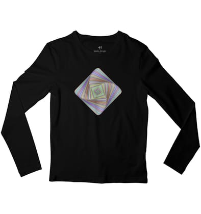 Diamond Warp Full Sleeve T-shirt-38 - S / Black