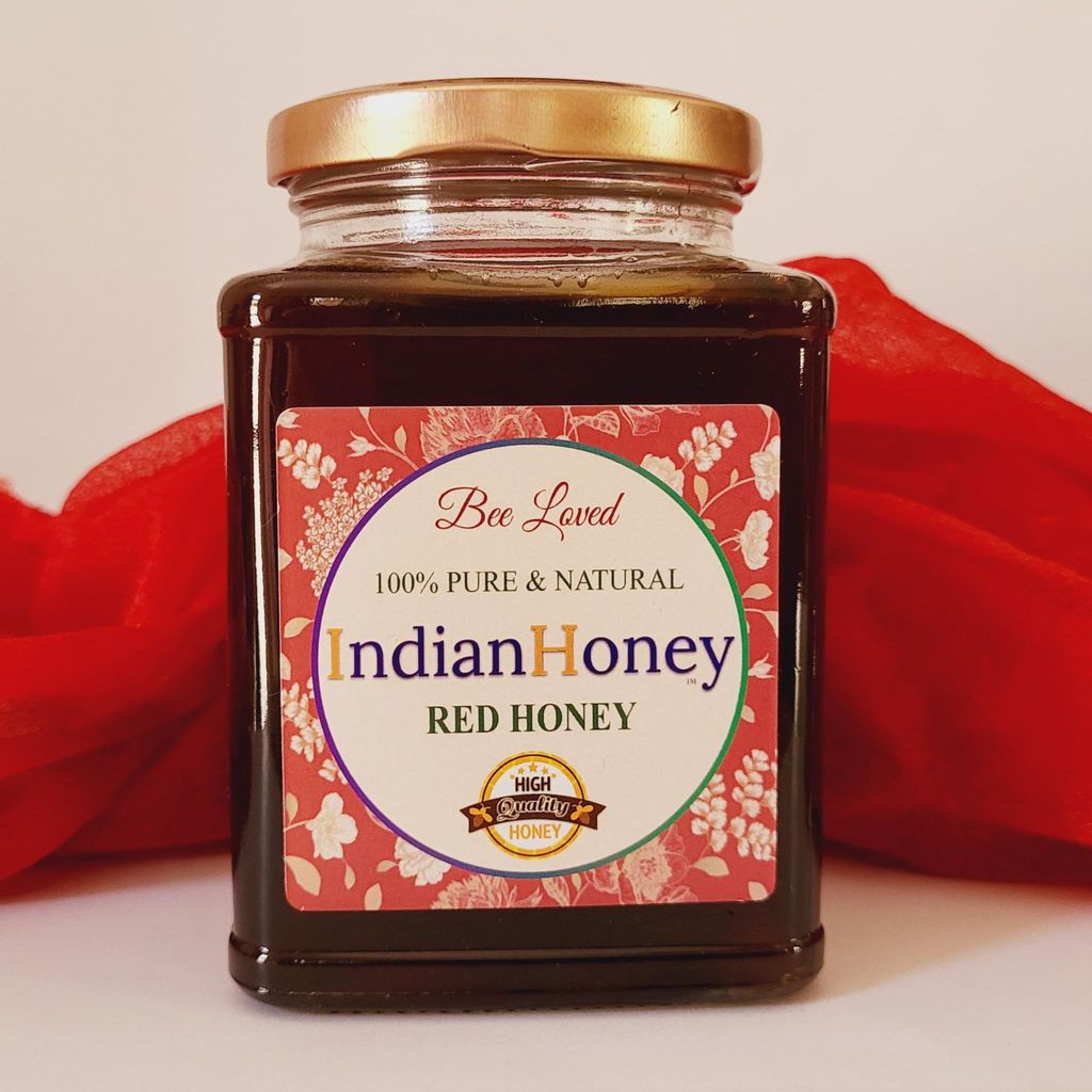 IndianHoney Red Honey 100% Natural & Unprocessed | Sourced from Indian Forests | Rich in Antioxidants | No Added Sugar (500gm)