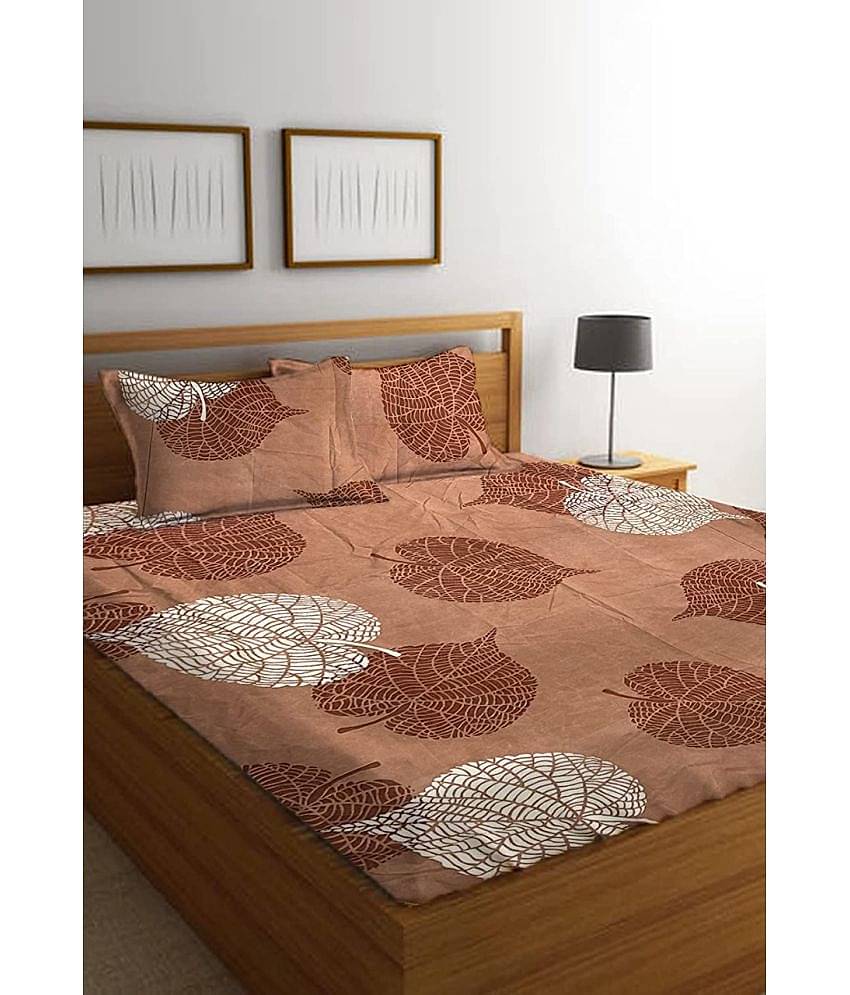 Home Style Polyester Double Bedsheet ( Multicolor )
