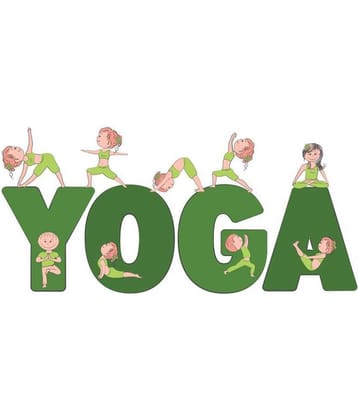 Asmi Collection Kids Doing Yoga Religious & Inspirational Sticker ( 35 x 75 cms )