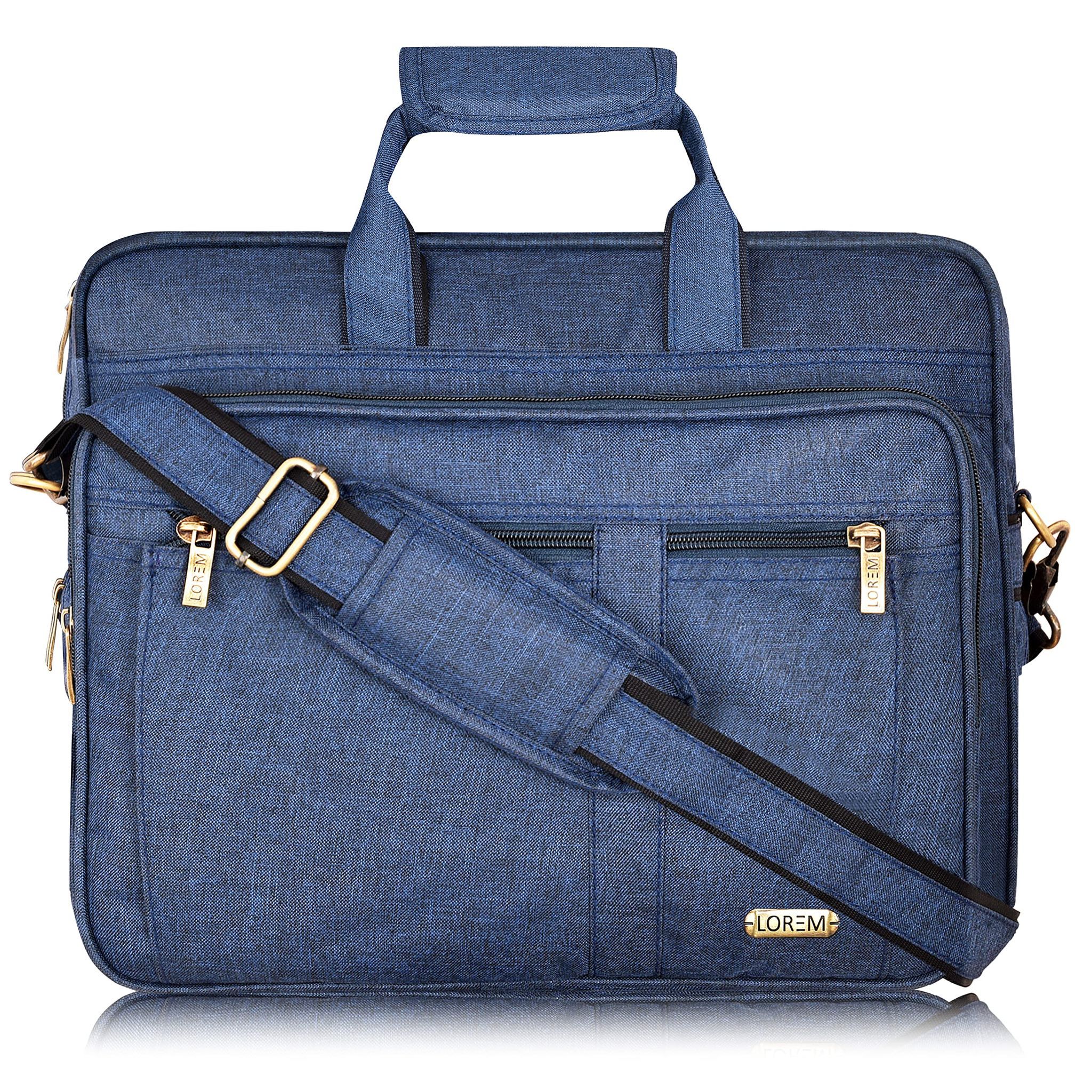 Blue Color Linen 28L Laptop Messenger Bag For Men BG64