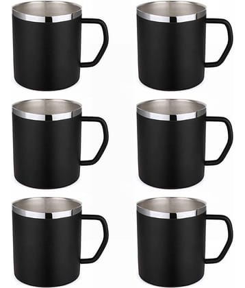 Dynore - Steel Double Walled Tea Cup 180 ml ( Pack of 6 )
