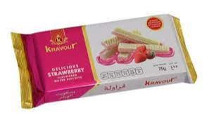 Kravour Strawberry Flavour Waffer, 75 gm