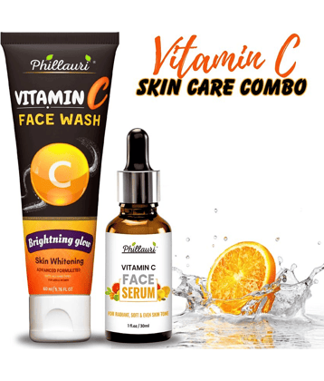 Natural Glowing Beauty With Vitamin C Serum and Facewash for Brightening Face for All Typ of Skin Care Combo(30ml +60ml)