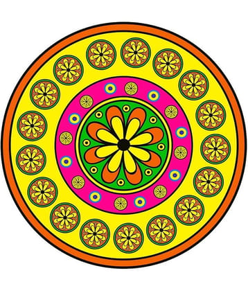 Decor Villa Multicolour Paper Rangoli - Pack of 1