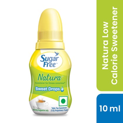 Sugar Free Natura, Drops 10ml | Equivalent to Sweetness from 1Kg Sugar | 100% Safe| Scientifically Proven & Tested|Sweet like Sugar but with zero calories|