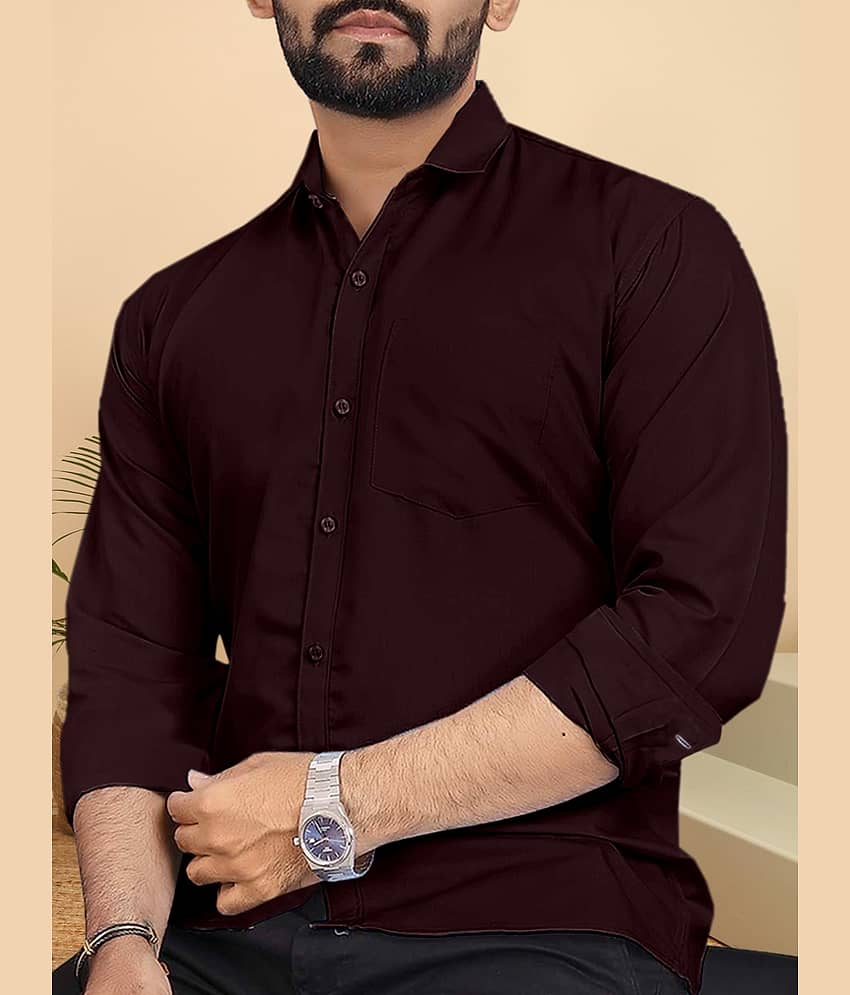 ALY JH0N 100% Cotton Regular Fit Solids Full Sleeves Men's Casual Shirt - Dark Grey ( Pack of 1 )