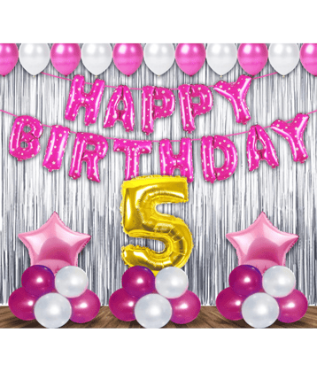 Jolly Party  5th Birthday Decoration Items For Boys - 56Pcs Fourth Birthday Decoration - 5th Birthday Party Decorations,Birthday Decorations kit