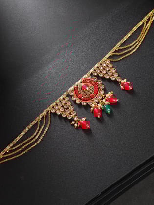 Geometric Shaped Gold Tone Multistrand WaistBelt For Women And Girls