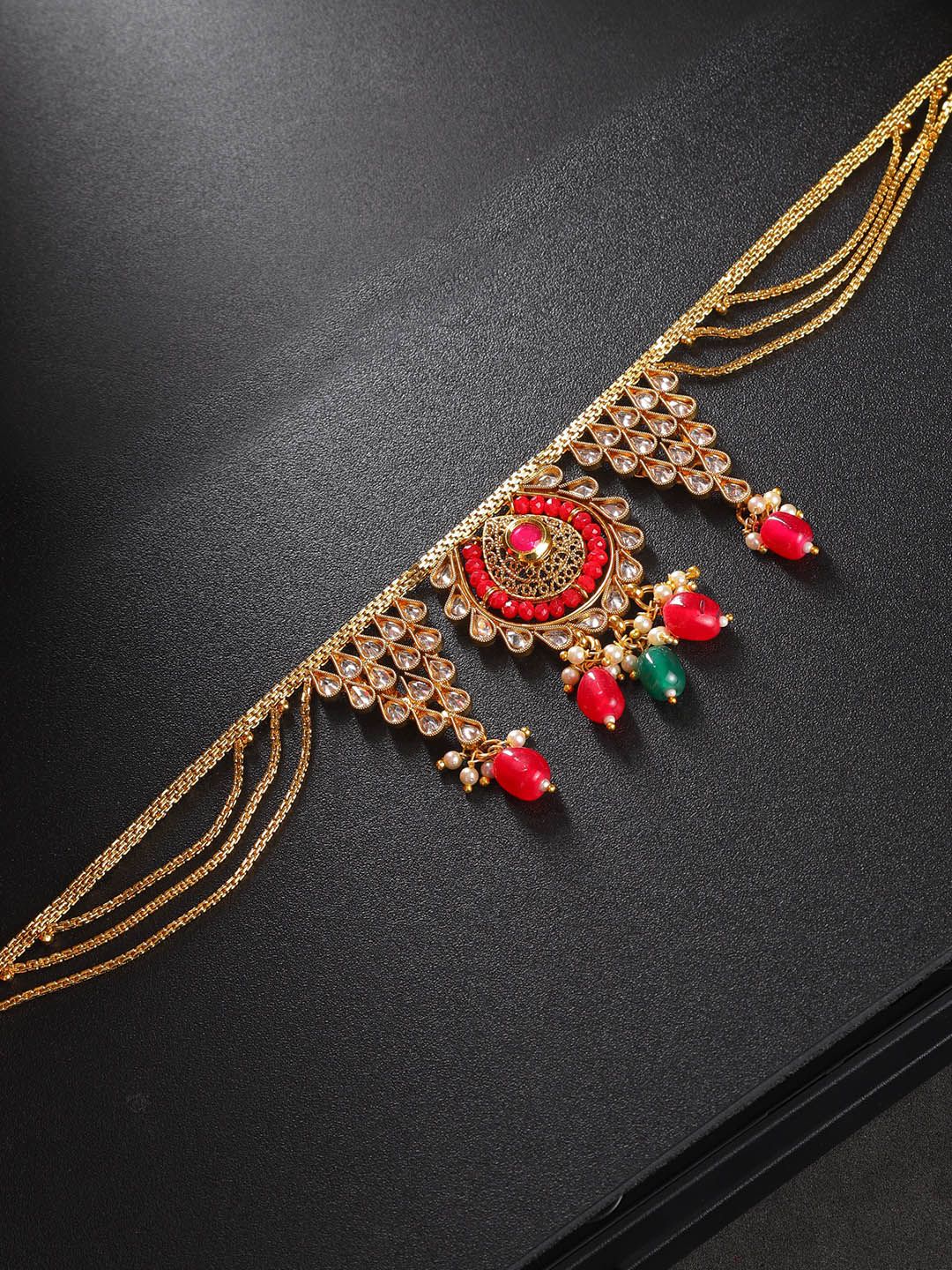 Geometric Shaped Gold Tone Multistrand WaistBelt For Women And Girls