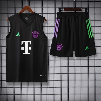 Bayern Munich Black Sleeveless Jersey With Shorts 2024-S