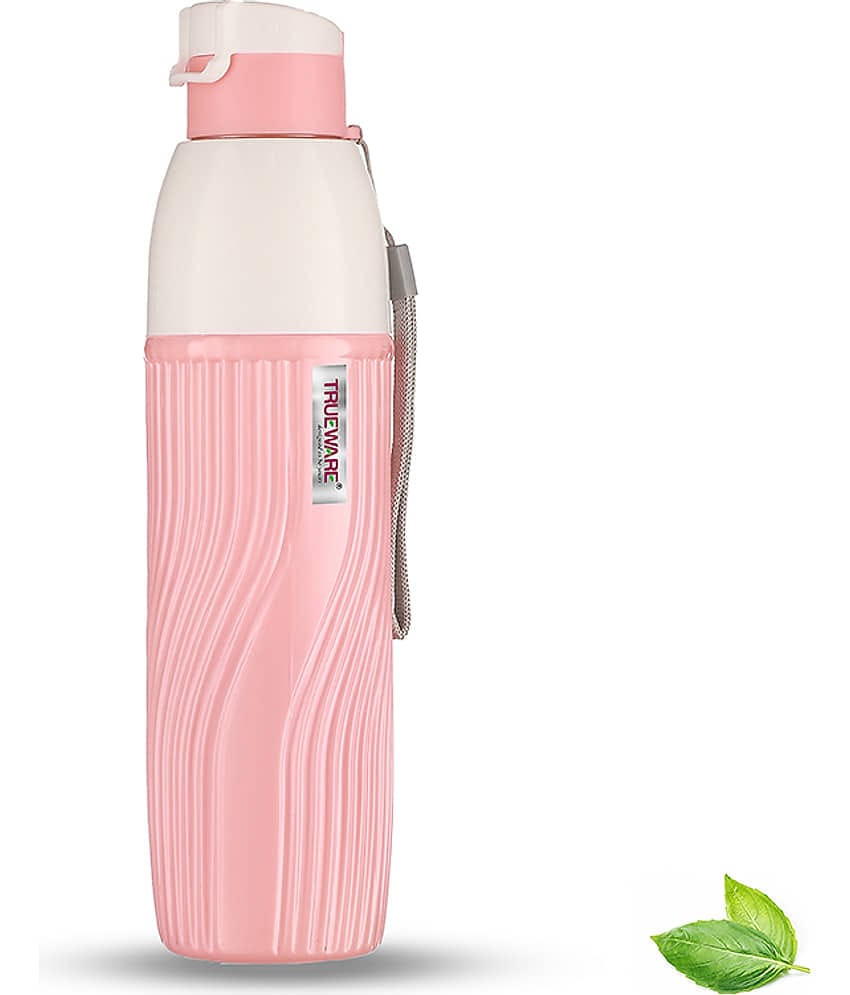 Trueware AQUA BLISS Pink Plastic Water Bottle 850 mL ( Set of 1 )