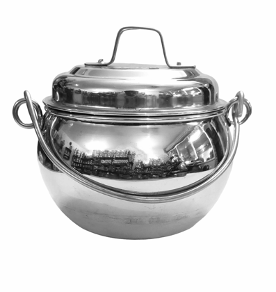 NAAYAGI - STAINLESS STEEL MADE - FRUIT DESIGN / KAETHEL MODEL MILK, OIL BARNI , STORAGE CONTAINLER WITH LID