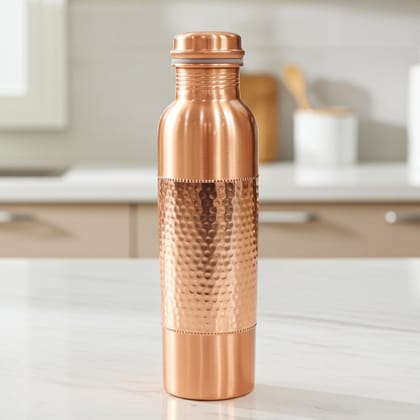 Copper Drinking Water Bottle 900 ML | Pure Copper Leakproof Bottle , Height : 11 Inch (BCMAS202 K)