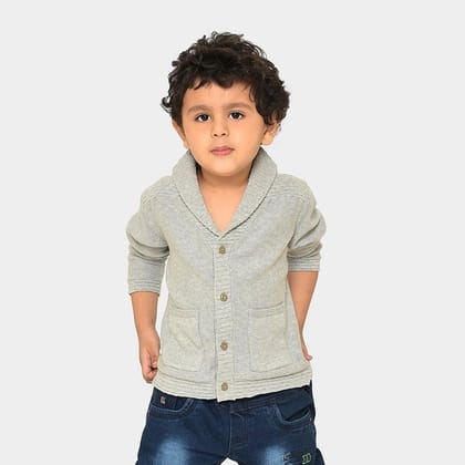 Misty Knitted Grey Shawl Collar Cardigan-0 M / Grey