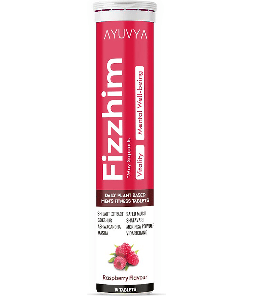 Ayuvya Fizzhim Fitness Tablets for Men, Increases Immunity & Strength, Helps in Reducing Weakness, Immunity Booster 15 No.s