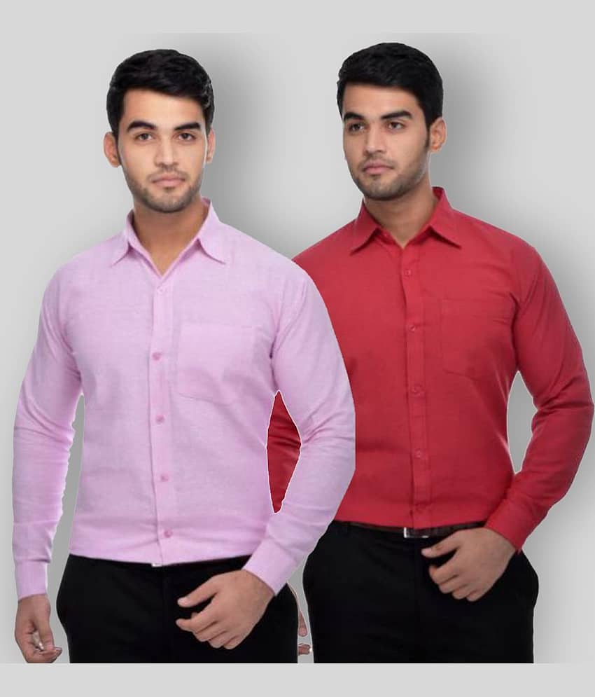 DESHBANDHU DBK - Multicolor Cotton Regular Fit Men's Formal Shirt (Pack of 2)