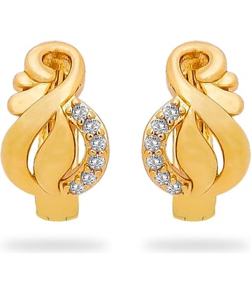LUV FASHION Golden Huggies Earrings ( Pack of 1 )