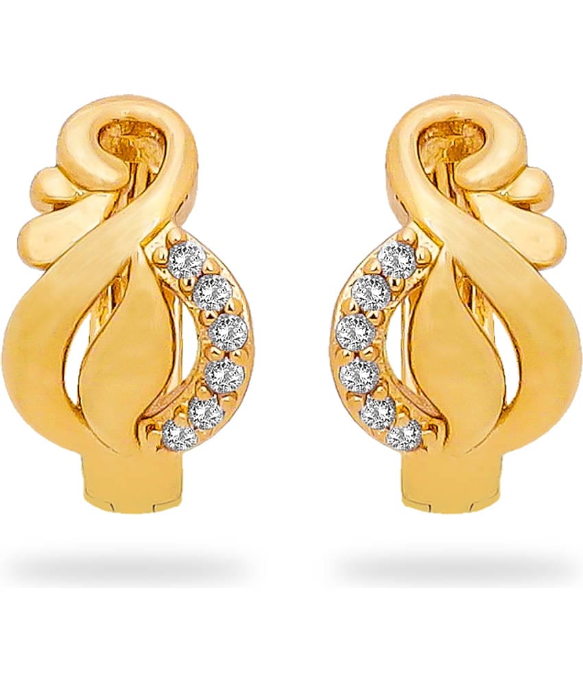 LUV FASHION Golden Huggies Earrings ( Pack of 1 )