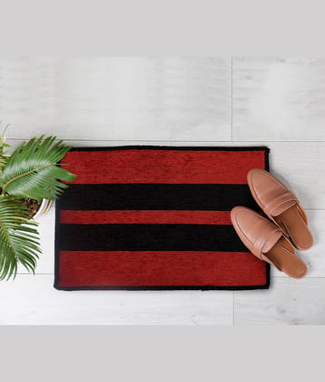FURNISHING HUT - Anti-skid Schenelle Door Mat ( 60 X 40 cm ) Single - Red