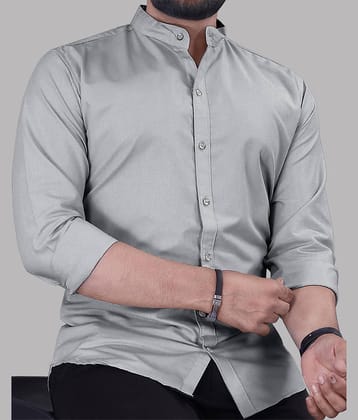 Eyebogler Cotton Blend Regular Fit Solids Full Sleeves Men's Casual Shirt - Grey ( Pack of 1 )