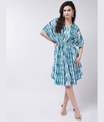 Zima Leto Women Polyester Dyed Kaftan ( Blue )