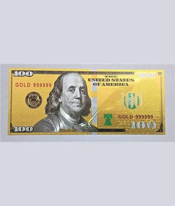 SUPER BEAUTY 100 US DOLLAR 24 CT GOLD PLATED BILL FOR COLLECTION OR GIFT PURPOSE