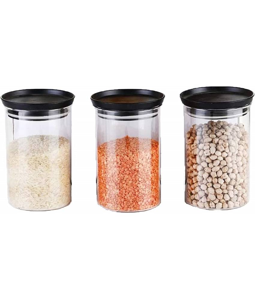 Analog kitchenware - Plastic Black Food Container ( Set of 3 - 900 )