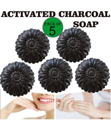 Kuraiy Activated Charcoal Deep Cleansing Bath Soap, 100g (Pack of 5) (5x 100 g)