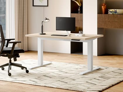 Workout Power Operated Height Adjustable Study Table with 4 Memory Presets - 1-Year Warranty, Highland Pine