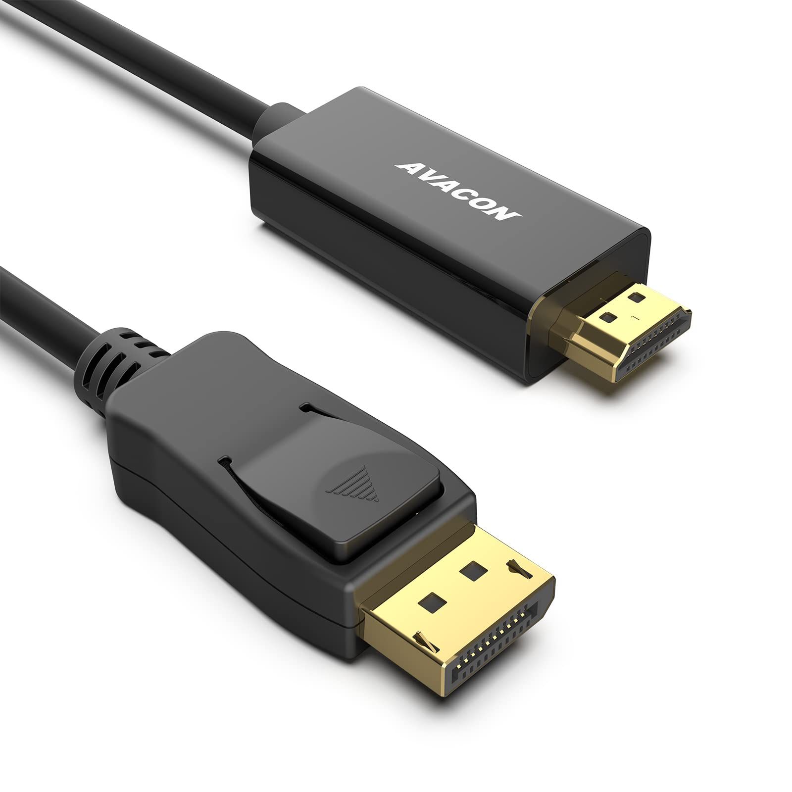 Avacon DP(DisplayPort) to HDMI Adapter, Display Port Male to HDMI Male Gold-Plated Cord 6 feet Black Cable