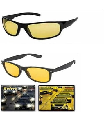 mahek accessories Night Vision Yellow Riding Goggles ( Pack of 2 )