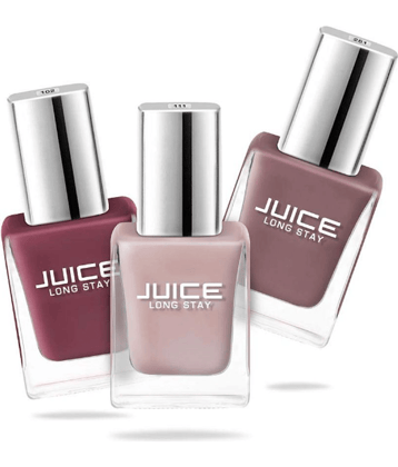 Juice DustyCoral, SunKissed, Camel Nail Polish 102, 111, 251 Long Nude Glossy Pack of 3 33 mL