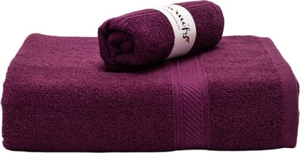 Furnofy Cotton 450 GSM Bath, Hand Towel Set Magenta (Pack Of 2) Furnofy Cotton 450 GSM Bath, Hand Towel Set Magenta (Pack Of 2)