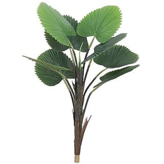 De Gardenia Artificial Ruffled Fan Palm Plant 2.5 Feet Tall | Tropical Faux Palm for Home and Office Decor | Lifelike and Maintenance-Free Decorative Plant | Pot Not Included
