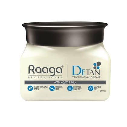 Raaga Professional De-Tan Tan removal Cream Kojic & Milk, 500 gm Raaga Professional De-Tan Tan removal Cream Kojic & Milk, 500 gm