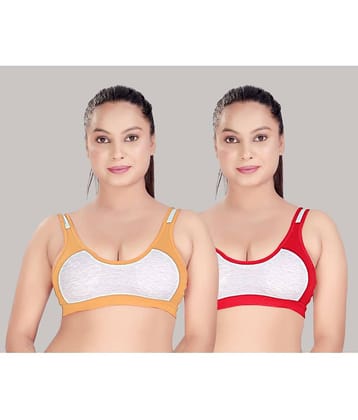 haya fashion Pack of 2 Cotton Non Padded Women's Everyday Bra ( Multicolor ) Haya Fashion Multicolor Cotton Non Padded Women's Everyday Bra