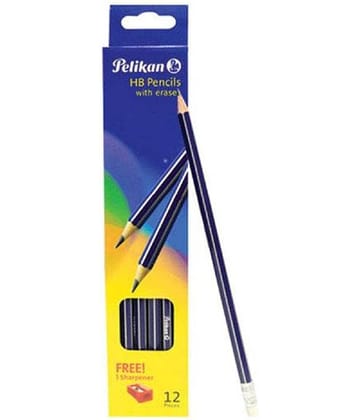 HB PENCIL WITH ERASER + SHARPENER PACK OF 2