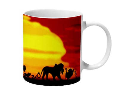 Multicolor Lion King Wallpaper Ceramic Mug
