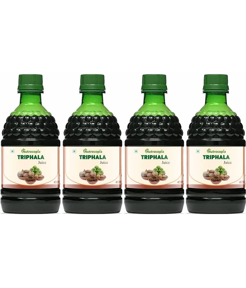 NUTROCOPIA Triphala Juice | 100% Ayurvedic | Relieves Constipation & Improves Digestion | No Added Sugar - 400 ML (Pack of 4)