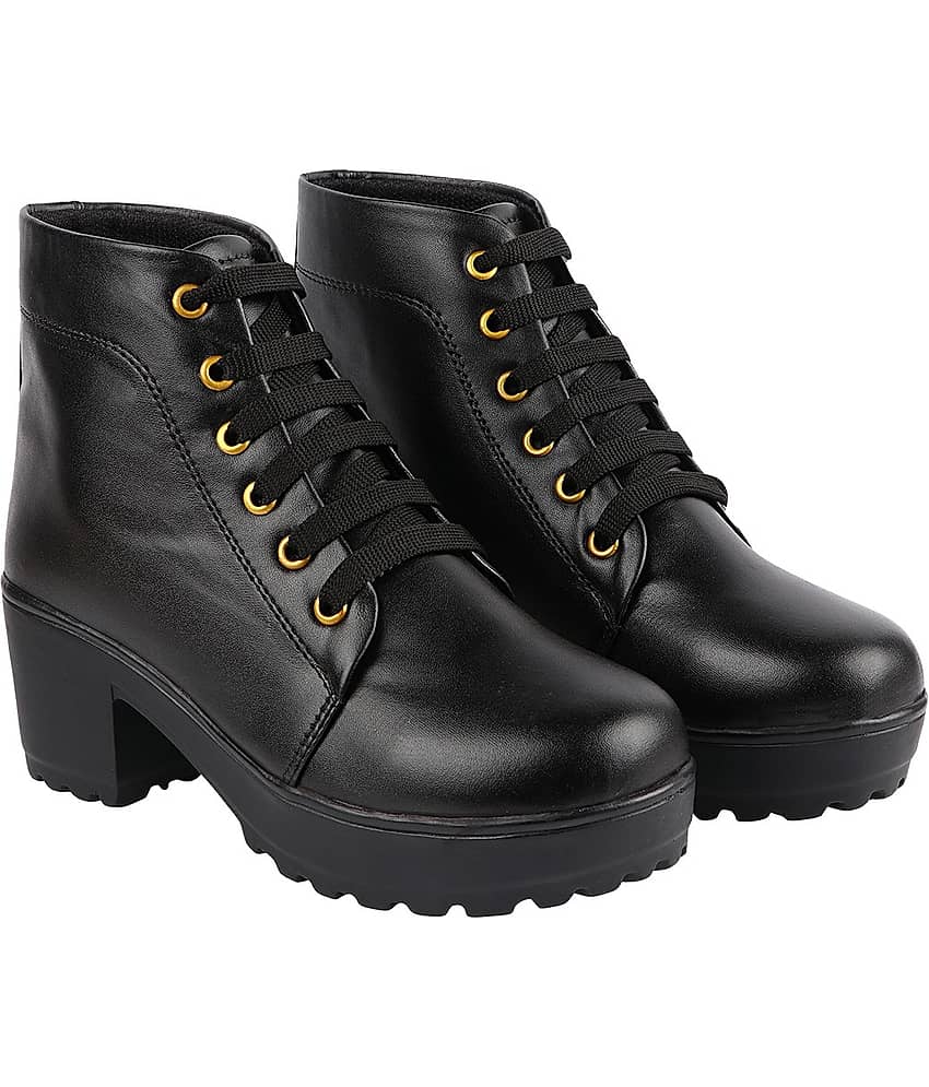 Shoetopia Black Knee Length Casual Boots